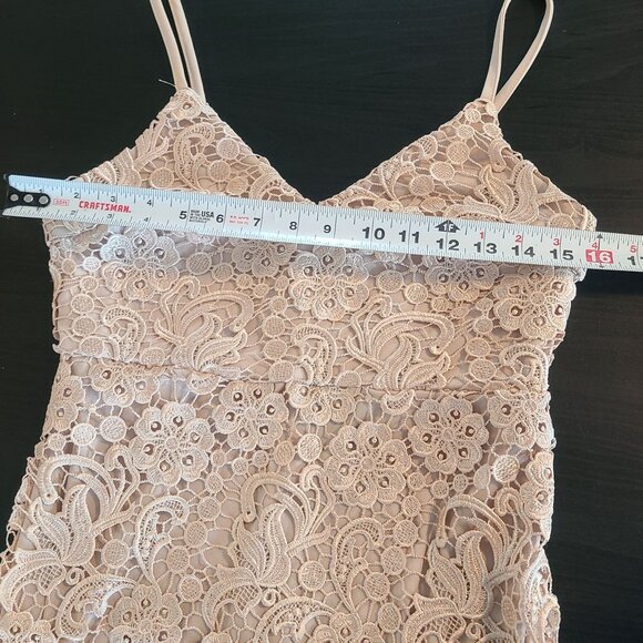 AX Paris Pink Crochet Lace Strappy Bodycon Dress sz 10 Party Cocktail NEW Fairy - Picture 5 of 9